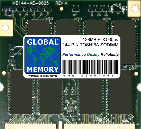 128MB EDO 60ns 144-PIN HIGH PROFILE SODIMM MEMORY RAM FOR TOSHIBA LAPTOPS/NOTEBOOKS